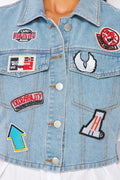 Denim Patch Button Up by The House of Stylez