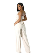 Two Piece Elastic Peplum Top & Pants Set by The House of Stylez