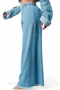 Wide Leg Denim Pants- Denim by The House of Stylez