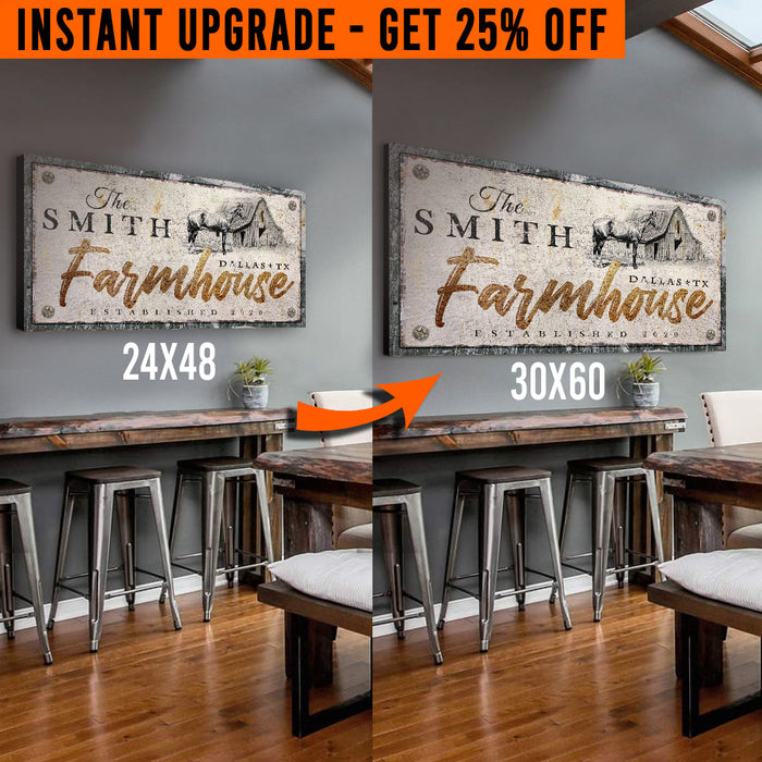 Upgrade Your 48x24 Inches 'Rustic Horse Farmhouse' (Style 3) Canvas To 60x30 Inches by Tailored Canvases