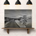 Family Names Monochrome Ocean Dock Sign by Tailored Canvases