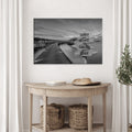 Family Names Monochrome Ocean Dock Sign by Tailored Canvases