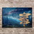 Starry Sky Family Names Sign by Tailored Canvases