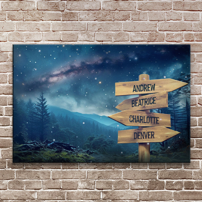 Starry Sky Family Names Sign by Tailored Canvases