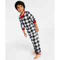 Family Pajamas Matching Kids Thermal Waffle Buffalo Check Pajama Set by Vanessa Jane