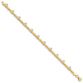 14K Gold Diamond-cut Claddagh Link Bracelet by Fine Color Jewels
