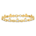 14K Gold Diamond-cut Claddagh Link Bracelet by Fine Color Jewels