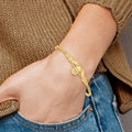 14K Gold Claddagh and Bismark Chain Bracelet by Fine Color Jewels