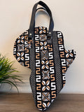 Shadia Kente African Map Hand Bag by Duma Mbili LLC