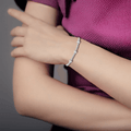 White Zircon Adjustable Bracelet by Fine Color Jewels