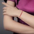 Peach Sapphire Tennis Bracelet by Fine Color Jewels