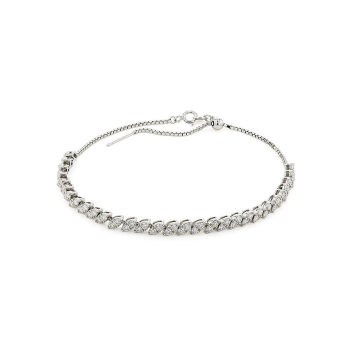 Marquise Style Round Moissanite Bracelet by Fine Color Jewels