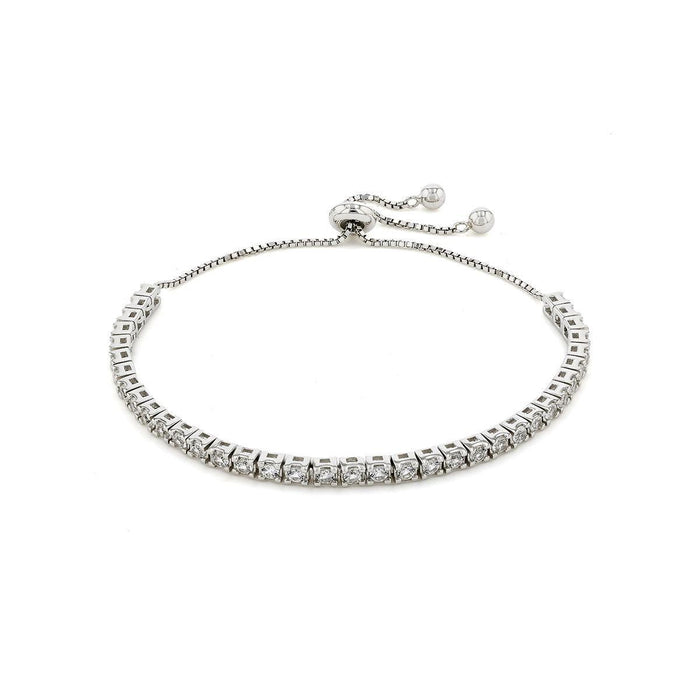 White Sapphire Tennis Bracelet by Fine Color Jewels