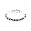Blue and White Square Sapphire Bracelet by Fine Color Jewels