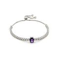 Natural Octagon Dark Amethyst Bracelet by Fine Color Jewels