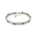 Natural Mother Of Pearl & Chrome Diopside Bracelet by Fine Color Jewels