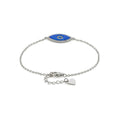 Marquise Cut Blue Opal Evil Eye Bracelet by Fine Color Jewels