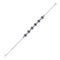 Lab Grown Blue Sapphire Halo Tennis Bracelet by Fine Color Jewels