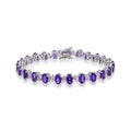 Amethyst Oval Tennis Bracelet by Fine Color Jewels