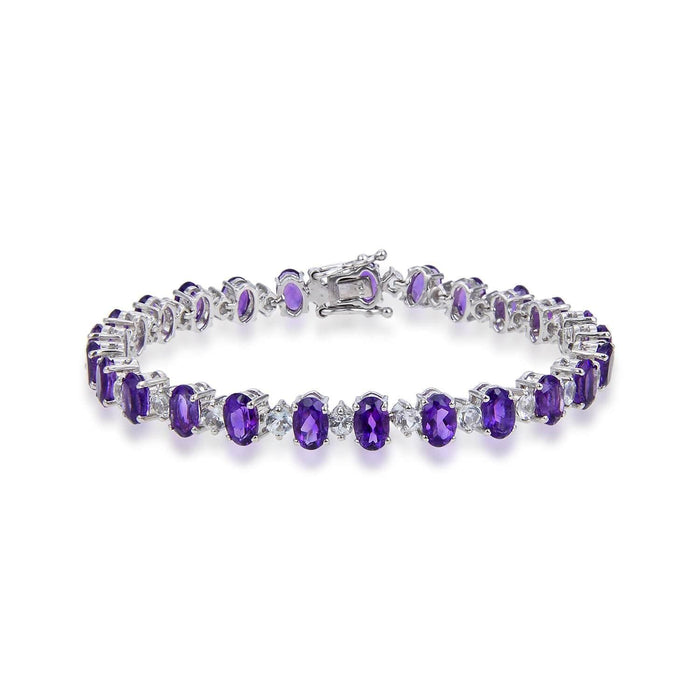 Amethyst Oval Tennis Bracelet by Fine Color Jewels