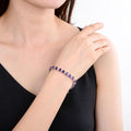 Amethyst Oval Tennis Bracelet by Fine Color Jewels