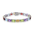 Five Stone Multi Color Tennis Bracelet by Fine Color Jewels
