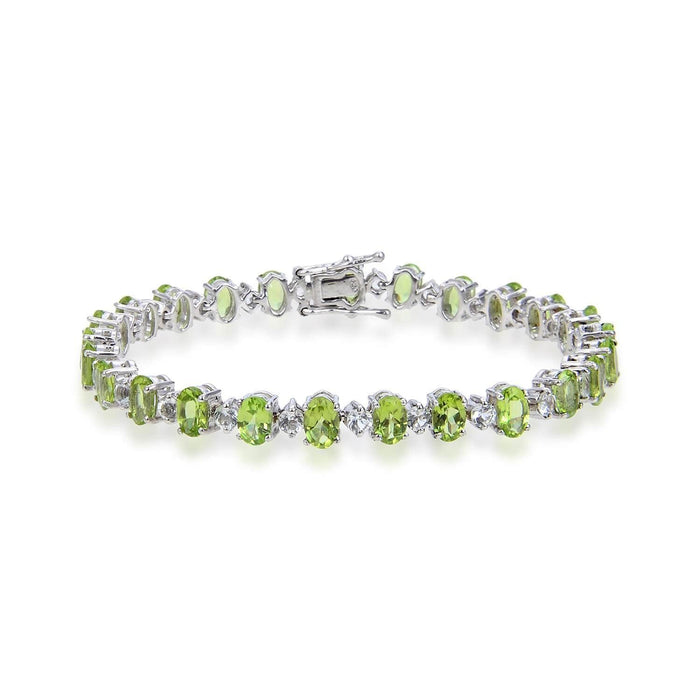 Peridot Oval Tennis Bracelet by Fine Color Jewels