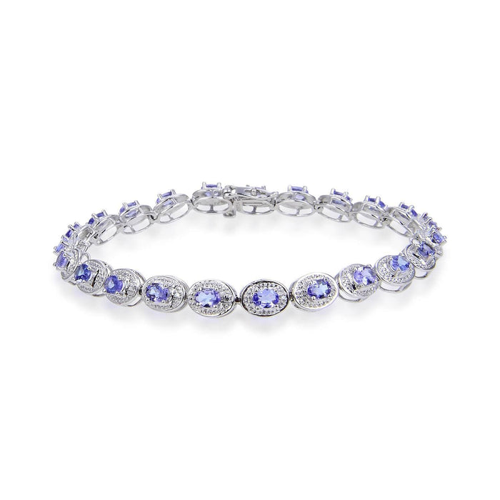 Oval Tanzanite Tennis Bracelet by Fine Color Jewels