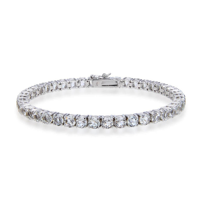 White Topaz Round Tennis Bracelet by Fine Color Jewels