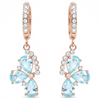 Natural Sky Blue Topaz Flower Drop Earrings