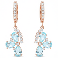 Natural Sky Blue Topaz Flower Drop Earrings by Fine Color Jewels