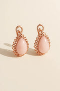 Natural Pink Opal Leverback Silver Earrings by Fine Color Jewels
