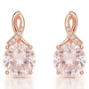 Natural Rose Quartz Silver Leverback Earrings