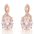 Natural Rose Quartz Silver Leverback Earrings by Fine Color Jewels