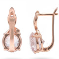 Natural Rose Quartz Silver Leverback Earrings by Fine Color Jewels