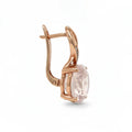 Natural Rose Quartz Silver Leverback Earrings by Fine Color Jewels