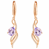 Natural Amethyst & White Topaz Sterling Silver Earrings