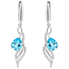 Natural Sky Blue Topaz Earrings Sterling Silver