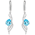 Natural Sky Blue Topaz Earrings Sterling Silver by Fine Color Jewels