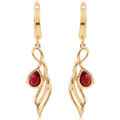 Red Natural Garnet Sterling Silver Earrings by Fine Color Jewels