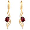Red Natural Garnet Sterling Silver Earrings