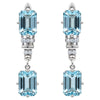 Natural Sky Blue Topaz & White Topaz Sterling Silver Earrings