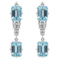 Natural Sky Blue Topaz & White Topaz Sterling Silver Earrings by Fine Color Jewels