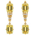 Natural Citrine Sterling Silver Drop Earrings by Fine Color Jewels