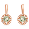 Natural Green Prasiolite Earrings Sterling Silver