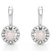 Natural Rose Quartz & White Topaz Sterling Silver Earrings