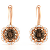 Natural Smoky Quartz Silver Drop Earrings