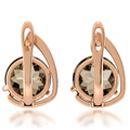 Natural Smoky Quartz & White Topaz Sterling Silver Earrings by Fine Color Jewels