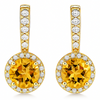 Yellow Natural Citrine Sterling Silver Earrings