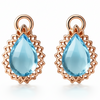 Natural Pear Shaped Sky Blue Topaz Silver Drop Earrings